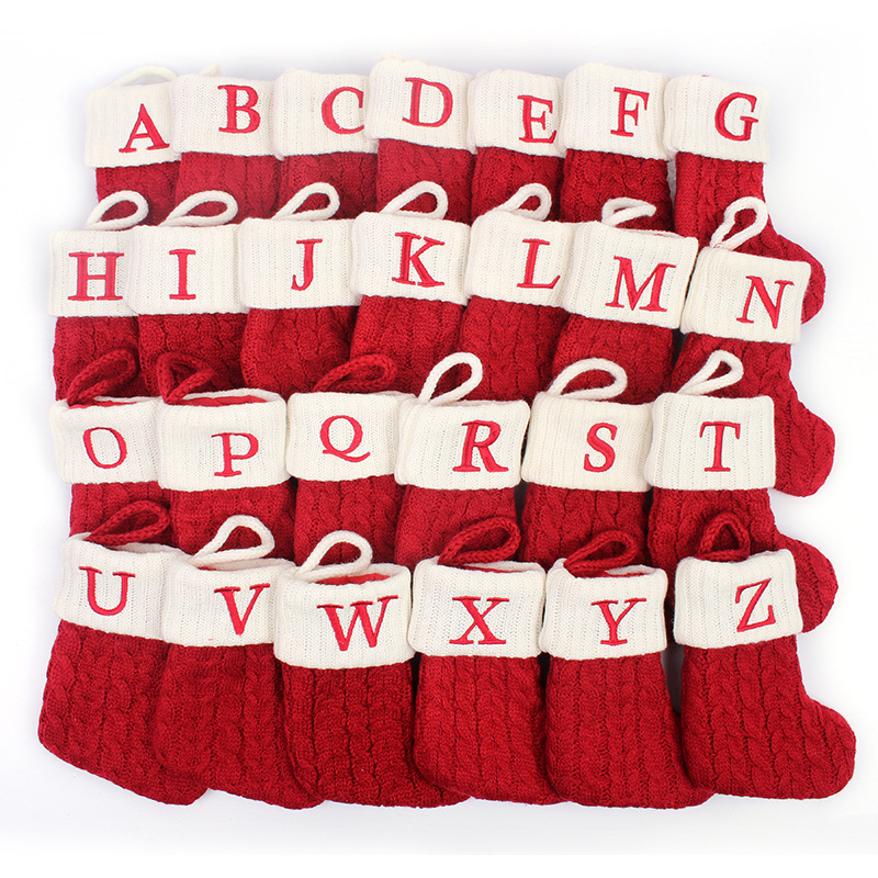 1P noel çorap örgü alfabe mekt - Christmas Stocking Hanging incelemesi ve fiyatı